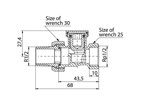 Valvex radiatorventil rak VECTOR 1/2" 4420080