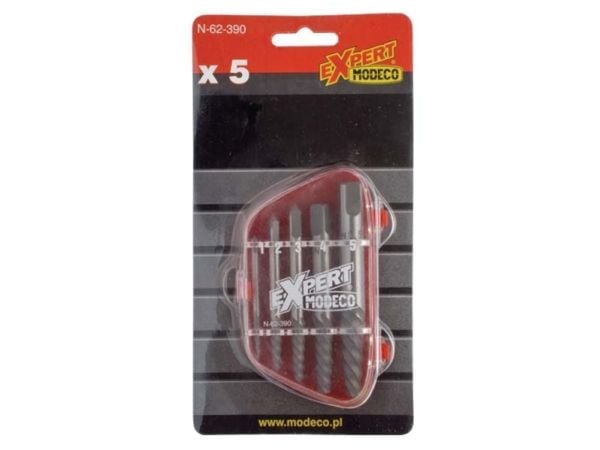 Modeco sett for utboring/uttrekking av ødelagte skruer M3–M8 5 stk (MN-62-390)