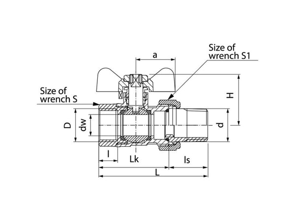 Valvex kuleventil innv.-gjenget 3/4" vann 1453440