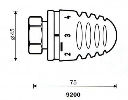 Herz termostat-hode med væskeføler Mini H (1920068)