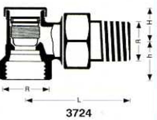 Herz 1/2" kulmapalautus patteriventtiili - 1372441