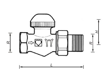 Herz termostaattiventtiili TS 90 suora 3/4" - 1772392