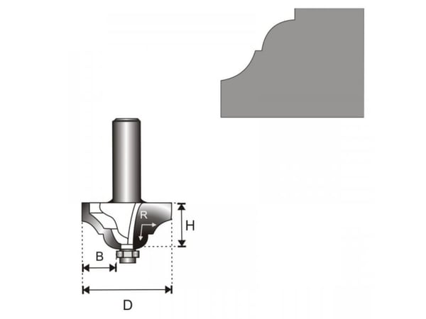 Dedra fres til tre med hardmetallplater - dobbel romersk seks med lager - 07F172B