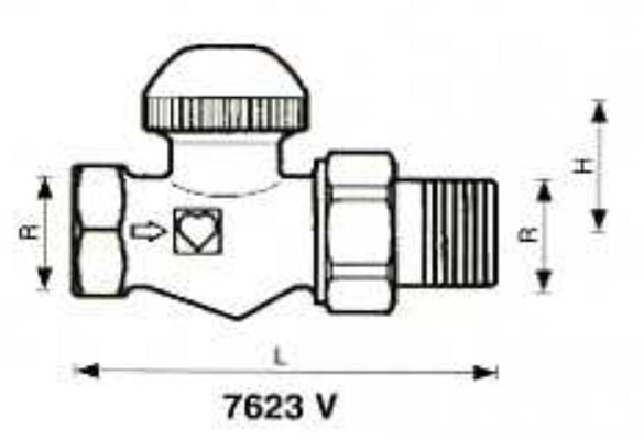 Herz termostaattinen suora venttiili TS-98-V 1/2" - 1762367