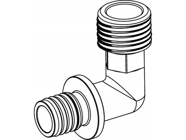 TECE övergångsnippel, vinklad GZ 20x1/2" mässing - 707520