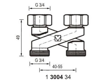 Krysrörskopplingar i X-form G3/4" (1300434)