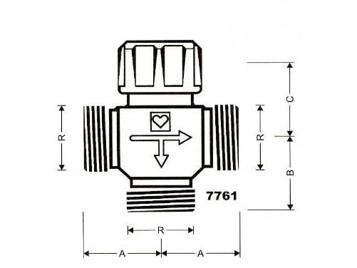 Herz 3-tieventtiili CALIS-TS 3/4" - 1776102
