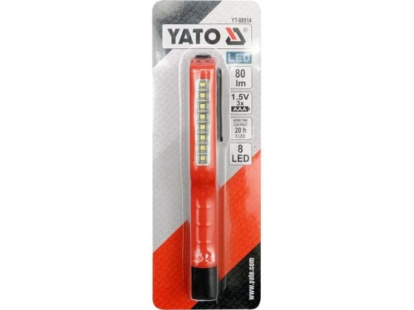 Yato YT-08514, LED, 8 ampuller, IP20, Oransje, Håndholdt arbeidslys