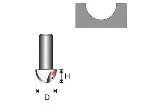 Dedra fres for tre med hardmetallplater 2 mm rilleskjær Ø=3,97 mm 07F061B