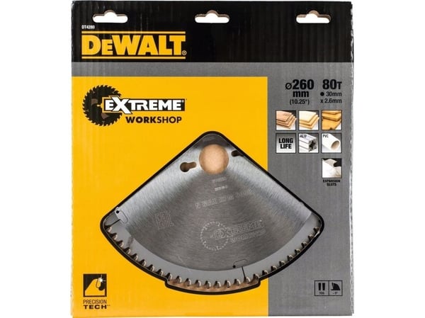 Dewalt DEWALT Sahanterä kiinteisiin sahoihin (260x30mm, 80 hammasta) - DT4280-QZ - DT4280-QZ