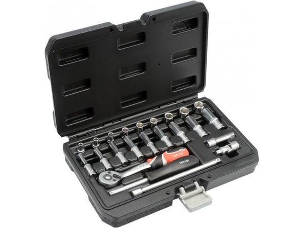 YATO skiftnøkkel-/pipesett 1/4" 23 deler