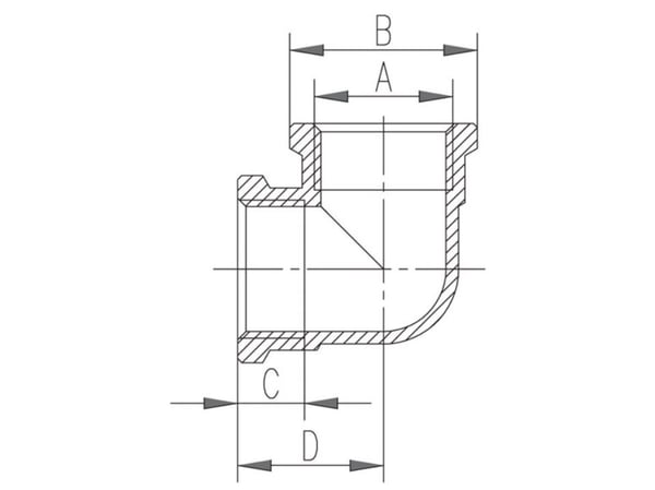 Ferro kne kopling innvendig/utvendig gjenge 6/4" messing - K07Z