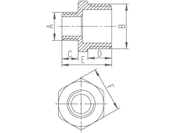 Ferro Reduksjonsnippel 6/4"x1" - N16Z