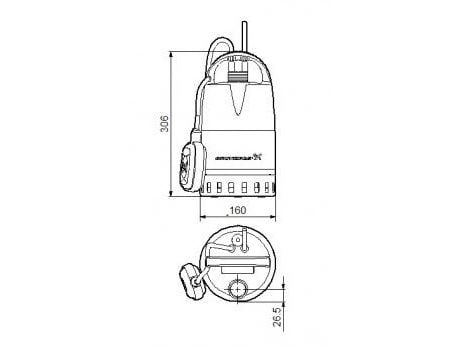 Grundfos pumpe CC5-A1 med 3/4-1-5/4" nippel og 5 m kabel, 230 V