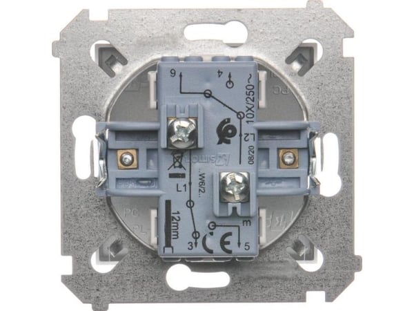 Kontakt-Simon DW6/2.01/43, Muovi, Hopea, IP20, IP44, 250 V, 10 A, 75 mm