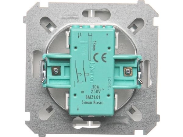 Kontakt-Simon BMZ1.01/11, Valkoinen, IP20, IP44, 250 V, 10 A, 75 mm, 41 mm