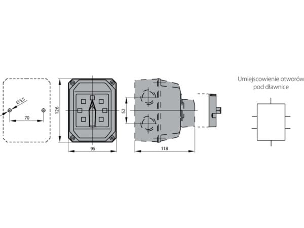 Spamel Switch disconnector 0-1 3P 25A in housing - LK25R-2.8211OB2