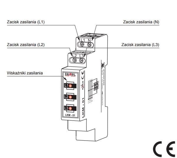 Zamel strømindikator LKM-01-10 1P 230V 1,5mA LKM-01-10