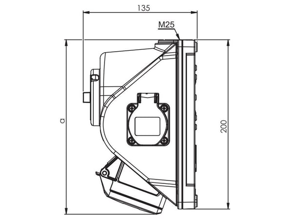 PCE Pysyvä pistorasia kytkimellä Combo-Pol 16A 400V 3P+Z+N IP44 96061540W