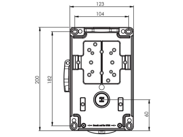 Kiinteä pistorasia kytkimellä 0-1 32A 5P 400V + 2x2P+Z 230V IP44 COMBO-POL 96062542W