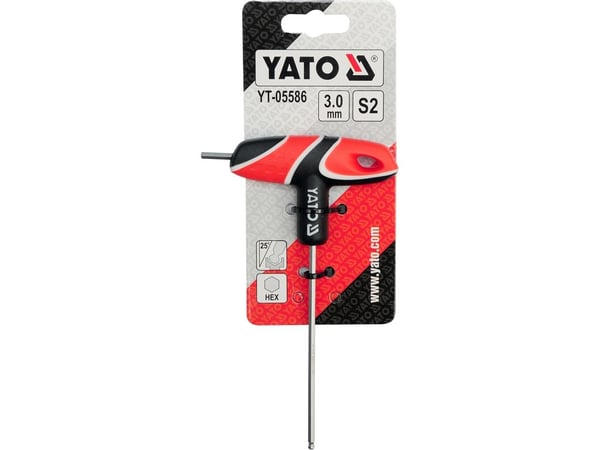 Yato YT-05586, L-formet hexnøkkel, Metrisk, 1 stykker, Polypropylen (PP), Termoplastisk gummi (TPR), Stål, 3 mm