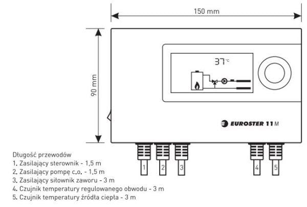 Euroster elektroniskt programmerbar styrenhet 11 M för C.O.-pumpar E11M