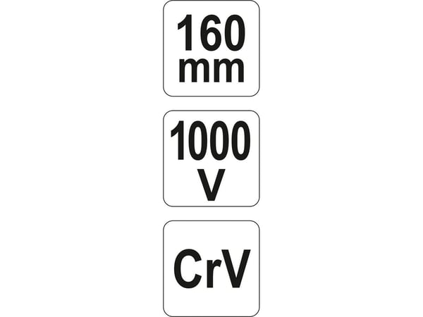 Yato YT-21154, Nesetang, Kromvanadiumstål, Rød, Gult, 1000 V, 160 mm