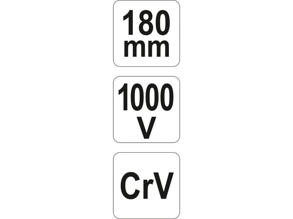 Yato YT-21159, Avbitertang, Kromvanadiumstål, Rød, Gult, 1000 V, 180 mm