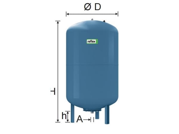 Reflex expansion vessel DE 50L 10bar domestic hot water - 7306005