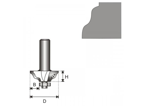 Dedra fres til tre bølget kant D8 28,8x15,9x3,96 mm - 07F201B