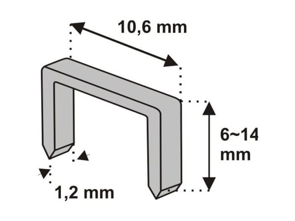 Dedra stifter 10 mm, 1000 stk., D11 1,2x10,6 mm (11Z210)
