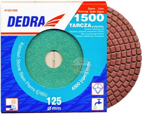 Dedra poleringsskive 125 mm korn 1500 elastisk diamant (H12G1500)