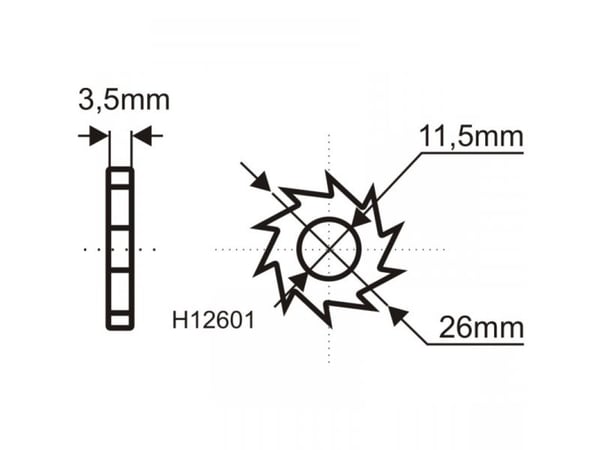 Dedra freseskive med 16 stjerner HM for fjerning av maling/lim 135 mm (H1260)