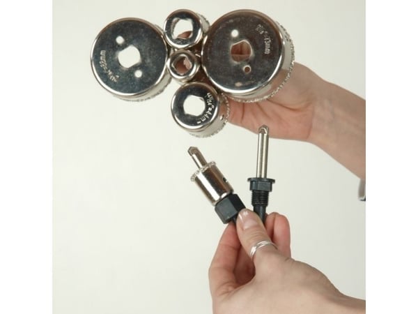 Dedra bor-/kjernesett med wolframkarbid for plater G/K og fliser 22,28,35,44,68,73 mm (DED1515)