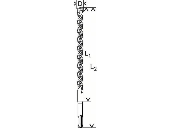 Bosch 2 608 597 778, Drill, Rotasjons hammer, Spiralborekrone, 6,5 mm, 215 mm, Betong, Murverk, 15 cm