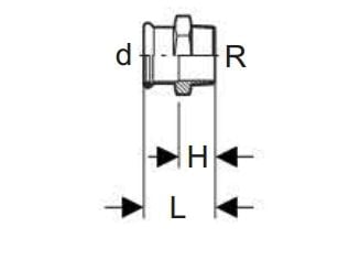 GEBERIT Overgang rustfri 18-1/2 muffe / nippel mapress