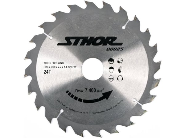 STHOR sirkelsagblad med hardmetall 184x30 mm z24 for tre - 08825
