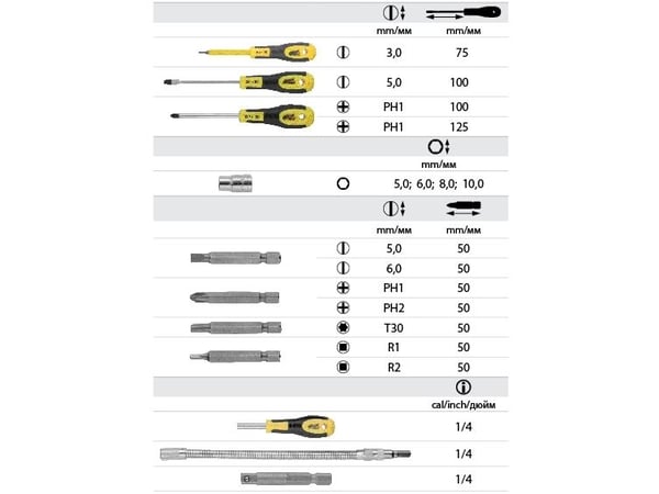 Modeco Komplet wkrętaków VENNLIG GRIP 18szt. - MN-11-041