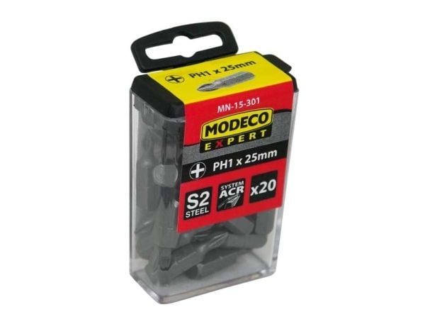 Modeco bit til skrumaskin PH2, 25 mm, 20 stk (MN-15-302)