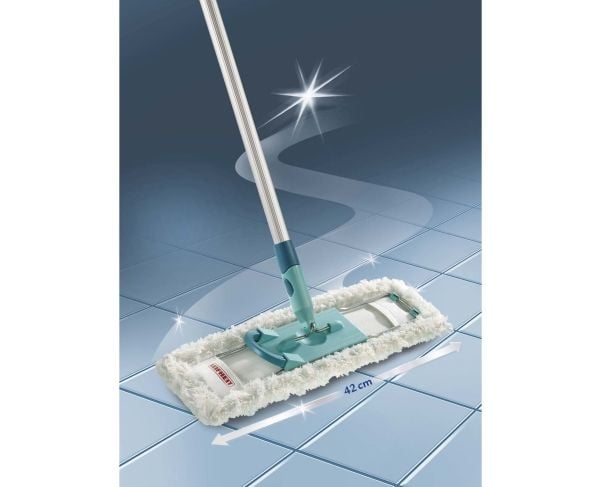 Leifheit Profi XL cotton plus, Laminat, Fliser, Bomull/fiber, Plast, Grå, Turkis, Hvit, 420 mm, 1400 mm