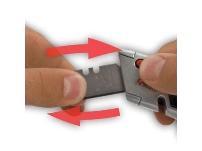 Modeco kniv med utskiftbart trapezblad, aluminium 19x50 mm - MN-63-034