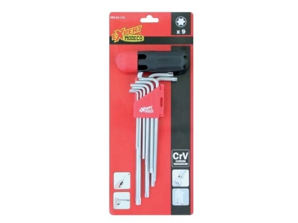 Modeco L-tyypin torx-avaimet T10-T50 9kpl (MN-54-116)