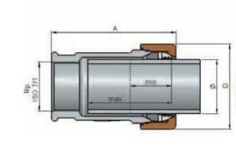 Gebo klemringkobling QI GW 1/2" for stålrør - 17.195.01.01