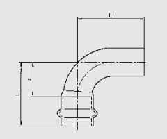Conex Press Luk 90° mm fra serie B Press kobber 28 mm (P500102800000)