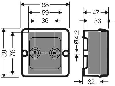 Hensel Cable junction box 88x88x48mm gray - DE 9320 Z