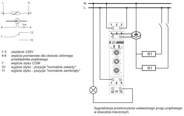 Tehonrajoitin 5A 2-40sek virtamuuntajalle OM-611