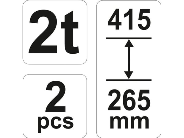 Yato YT-17310, Bil, 2000 kg, Mekanisk jekk, 26,5 cm, 41,5 cm, Rød