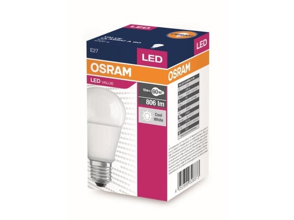 Osram LED-lamppu Value CLA 60 10W/60W 230V E27 (4052899326873)