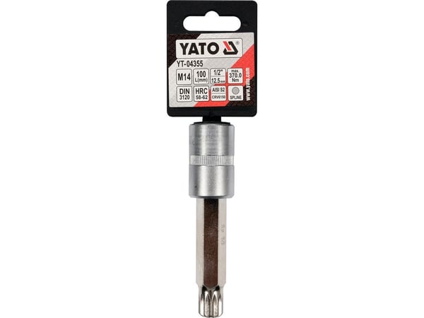 Yato 1/2" Spline Shank Socket M14 x 100 mm lang (YT-04355)
