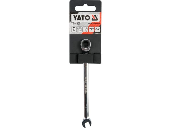 Yato YT-01907, 7 mm, Sølv, Kromvanadiumstål, 5°, 18 mm, 1 stykker